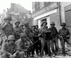 Troops after debarking on D-Day for the liberation of France and the rest of Europe