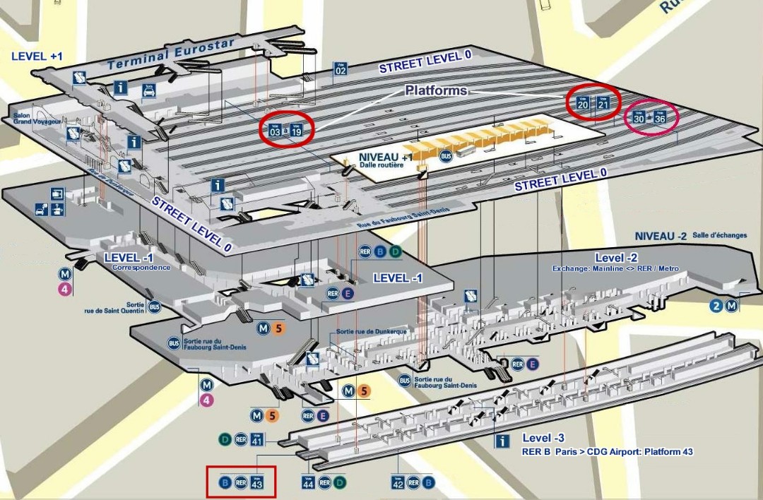 carte paris gare du nord Paris Gare du Nord Train Station   BonjourLaFrance   Helpful 