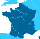 Blank Map of France with Rivers