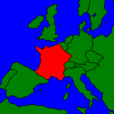 Blank Map of France in Europe