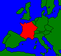 Blank Map of France in Europe