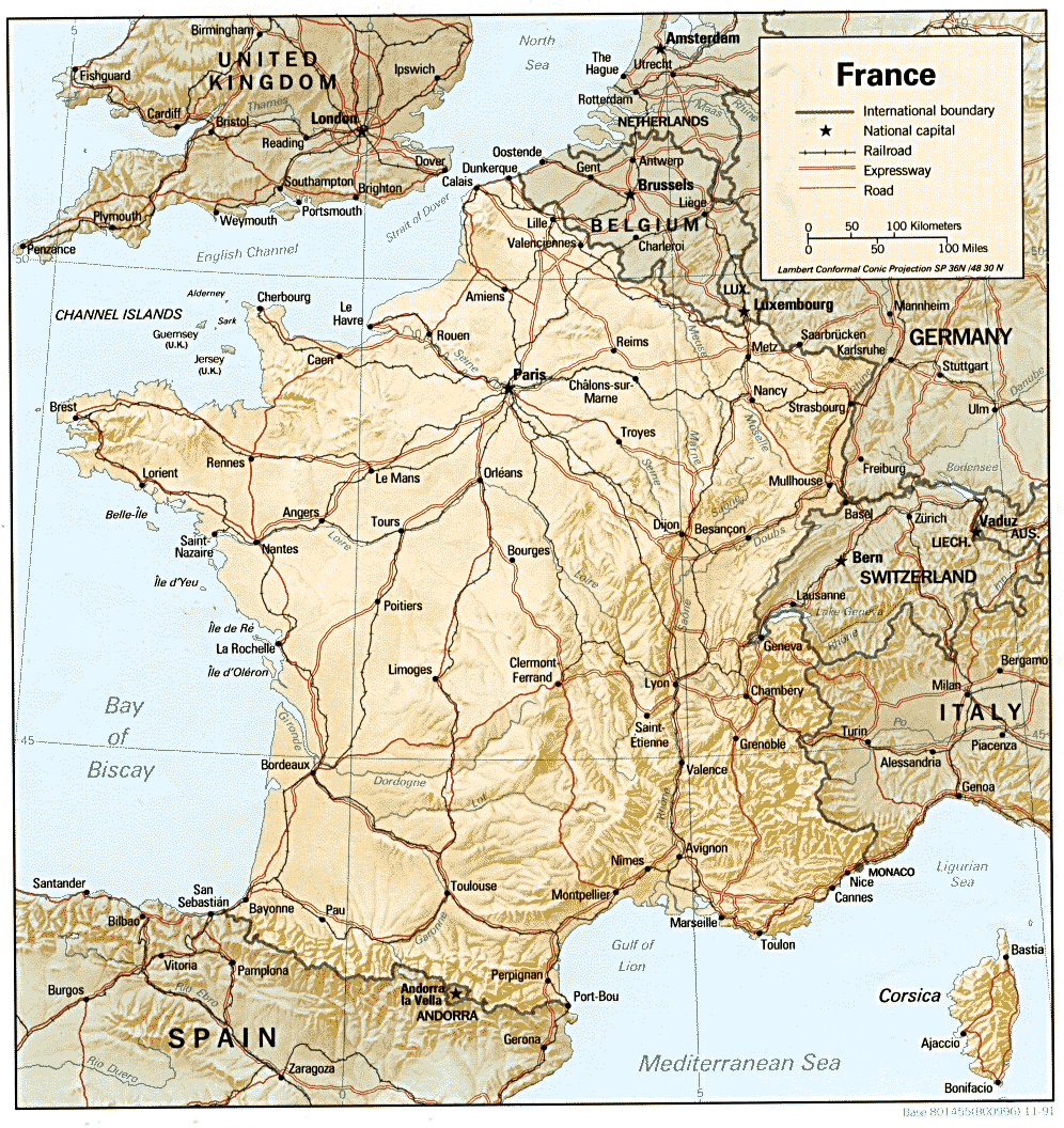 France Map Physical