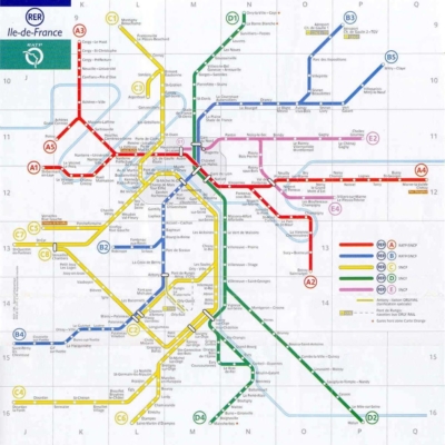 France Map Paris RER Network