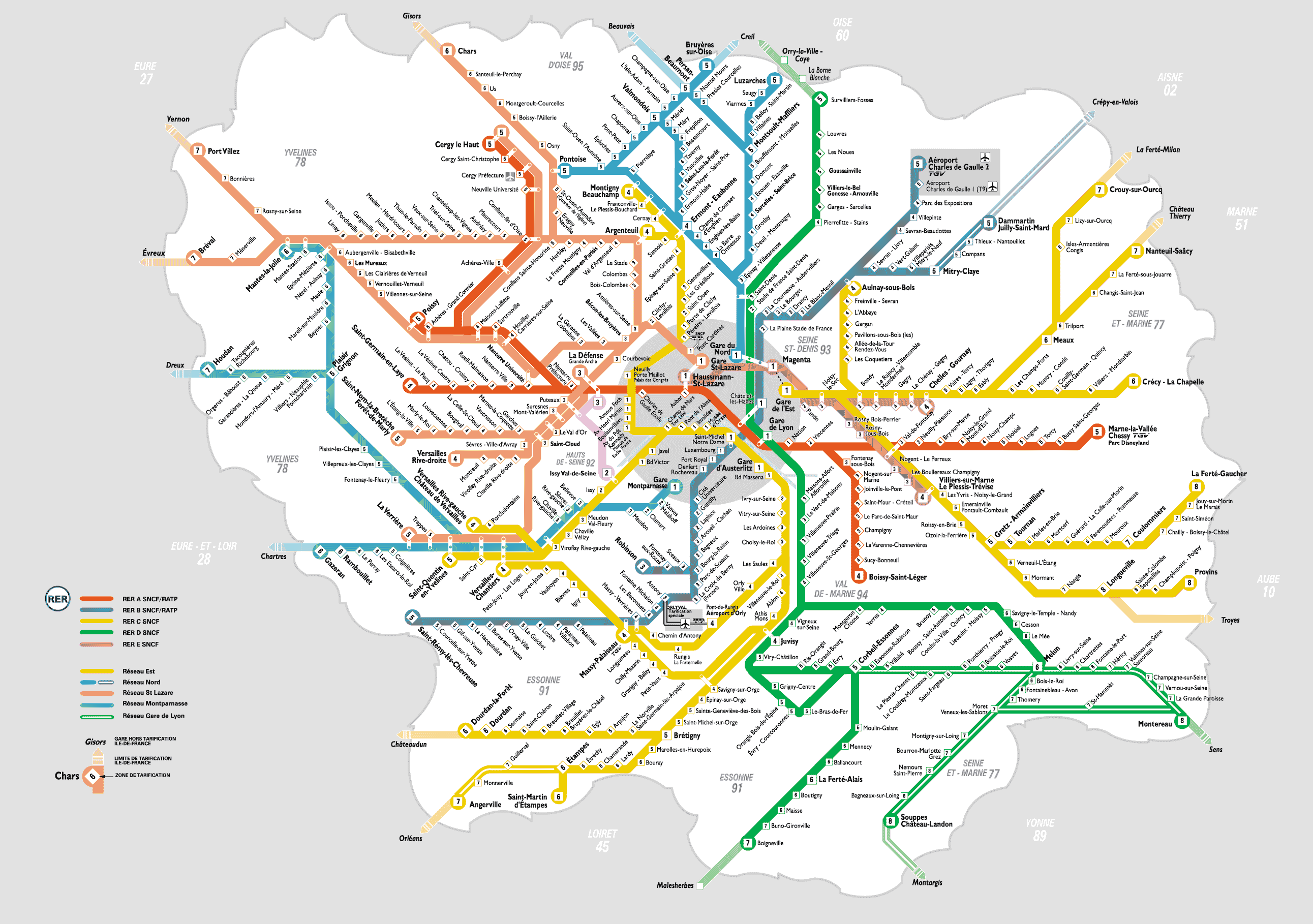 France Map Paris RER