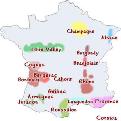 France Map Wine Regions